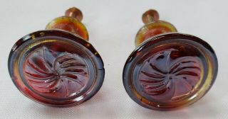Red Gold - Tint Iridescent Glass Drawer Pull Knobs With Brass Screws - Set Of 2