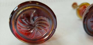 Red Gold - Tint Iridescent Glass Drawer Pull Knobs With Brass Screws - Set of 2 5