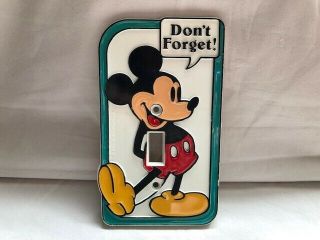 Vintage Disney Mickey Mouse Light Switch Plate Plastic Lighting Replacement