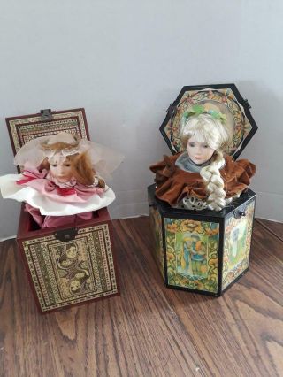 Enesco Musical Jack In The Box,  Set Of 2