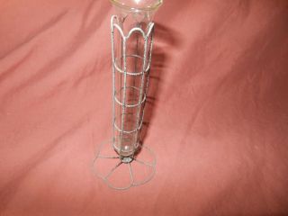 Vintage Wire Glass Test Tube Bud Vase Flower 4