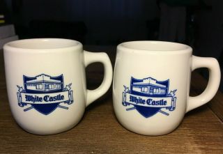 Vintage White Castle Mugs White Castle Blue Logo Coffee Mugs W Ashtray Bottom