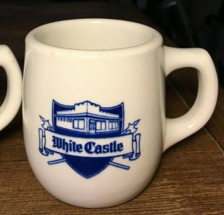 Vintage White Castle Mugs White Castle Blue logo Coffee Mugs w Ashtray Bottom 4