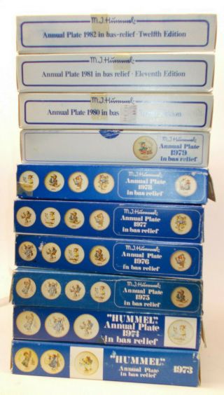 Hummel Goebel Annual Plates Set Of 10 1973 - 1982 G782 Ap