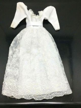1987 Barbie Romantic Wedding Fashions White Taffeta Bridal Gown Dress Superstar