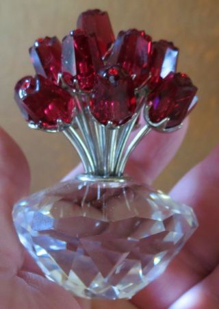 Swarovski Crystal Vase Of Red Roses 2002 Jubilee 283394