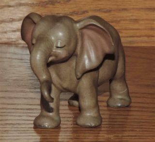Vintage Japan Hand Painted Clay Female African Elephant Figurine 2 - 5/8 " Hx3.  75 " L