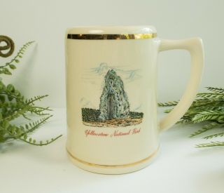 Vintage Yellowstone National Park Tankard Mug Old Faithful Cup