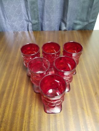 Ruby Red Glass Goblets Set Of 6