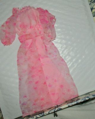 Vintage Kissing Barbie Pink Lip Print Dress Outfit For Mattel 1978 2597