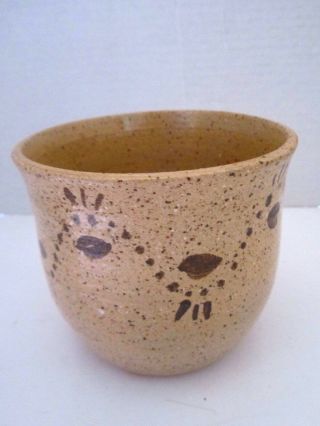 Studio Pottery Pot Planter Vase.  Signed Kerchner.  Brown.  4 " X5 ".