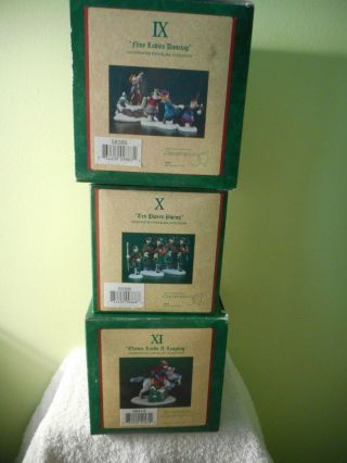 Dept 56 Twelve Days Of Christmas Dickens Village Ix X Xi Figures With Boxes