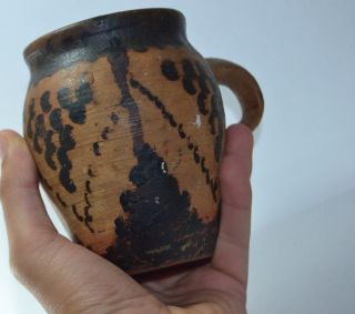 Antique clay cup handmade marocain water Coated with traditon healthy tar 3