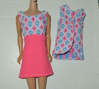 Vintage Mod Barbie Maddie Peggy Clone Size " Polyester Pink Dress & Vest "