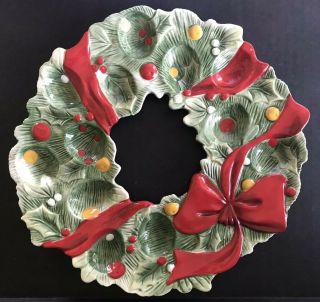 Fitz And Floyd Christmas Wreath Egg Tray Holiday Deviled Egg Plate