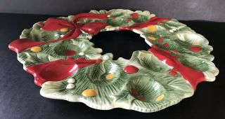 Fitz and Floyd Christmas Wreath Egg Tray Holiday Deviled Egg Plate 2