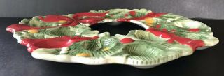 Fitz and Floyd Christmas Wreath Egg Tray Holiday Deviled Egg Plate 3