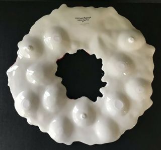 Fitz and Floyd Christmas Wreath Egg Tray Holiday Deviled Egg Plate 4