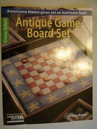 Leisure Arts Cross Stitch " Antique Board Game Set "