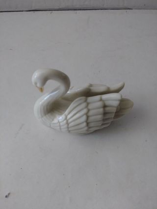 Lenox Hand Crafted Mini 3 " Swan,  Ivory With Gold Beak