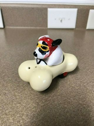 Clay Art Dog In Bone Car Salt And Pepper Shakers