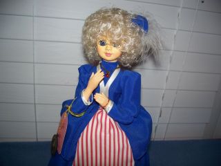 Vintage 1986 Brinns Musical Calendar Miss July Doll Plays Star Spangled Banner 2