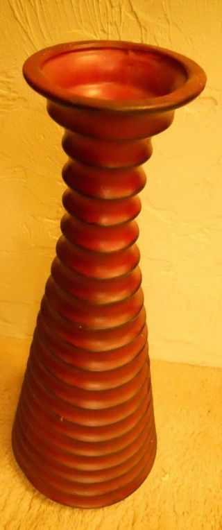 Ceramic Floor Vase - Red With Black Antique Finish - Great Gift Shop Early