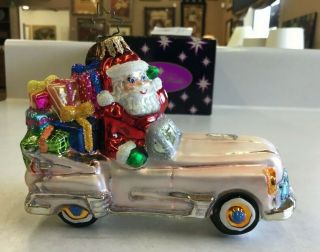 Christopher Radko Christmas Ornament - A Roll In One - Santa Rolls Royce