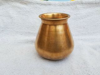 Old Solid Brass Handcrafted Heavy Water Pot Rich Patina