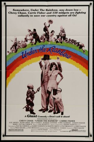 Under The Rainbow Chevy Chase Carrie Fisher Vintage 1981 1 Sheet Movie Poster
