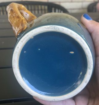 Ceramic Autumn Leaf Glazed Coffee Cup Mug Fall Colors Blue 5