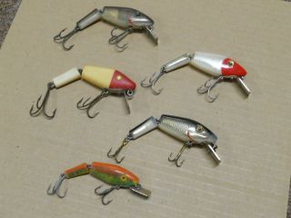 5 Vintage L & S Jointed 2.  5 " - 3.  25 " Fishing Lures