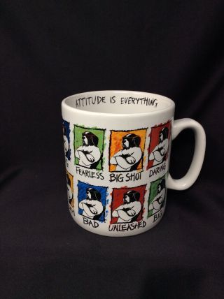Big Dogs Jumbo Coffee Mug " Attitude Is Everything " Big Shot Daring Fearless1997