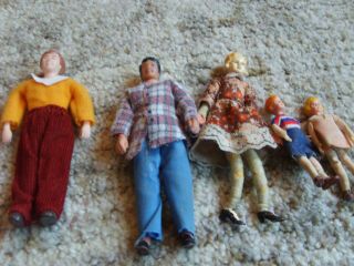 5 Vintage Doll House People