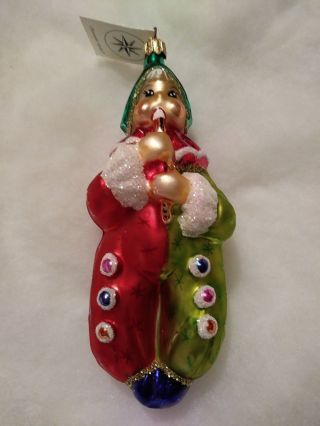 Christopher Radko Clown Song Christmas Ornament 6.  5