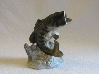 1988 Home Interiors Homco Masterpiece Porcelain Large Mouth Bass Fish Figurine