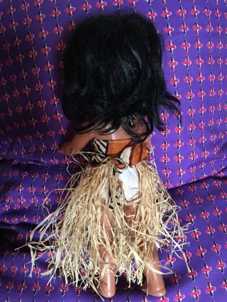 Vintage Hawaiian Hula Girl Doll Plastic 11” Tall 5