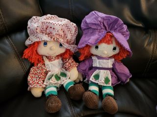 2 Vintage Handmade Strawberry Shortcake Dolls 17 Inches Cute
