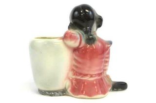 Vintage Royal Copley Oriental Girl Planter Vase Figurine 3