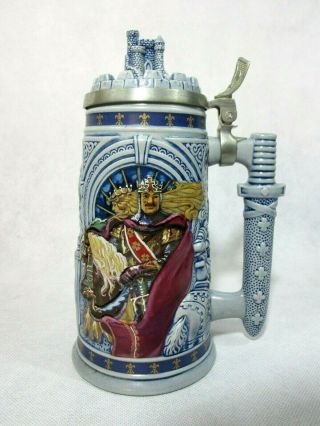 Vintage Beer Stein Avon Knights Of The Realm Lidded Stein King Arthur 1995