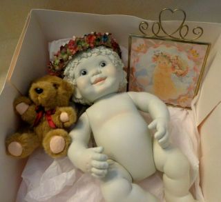 Dreamsicles Angel,  Teddy Bear & Wall Plaque By Cast Art,  Ceramic Figurine,  3 Pck
