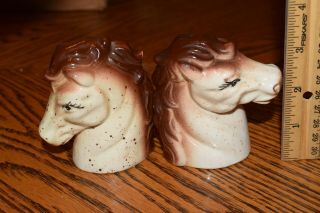 Vintage Horse Head Porcelain Salt & Pepper Shaker Retro
