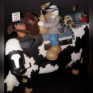 Williraye " Country Fair Or Bust " Girl&friends On Cow 907 Of 5,  000 Model Ww 7621