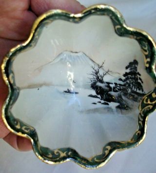 4 Antique Limoges Porcelain Footed Salt Nut Dishes Hand Painted Gold