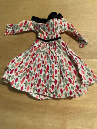 Vintage Red/pink/gray Print Print Doll Dress - Suitable For A Fashion Type Doll