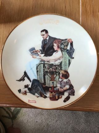 Norman Rockwell Perpetual Calendar June Building Our Future Plate