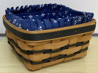 Longaber Medium Berry Features Basket 1997,  Blue Weave And Trim,  Liner
