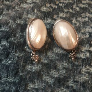Vintage Mother Of Pearl Sterling Silver Earrings