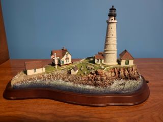 The Danbury " Limited Edition Boston Light " Authentic Lighthouse Sculpture