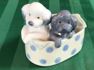Nao By Lladro Puppies In A Basket Figurine Retired